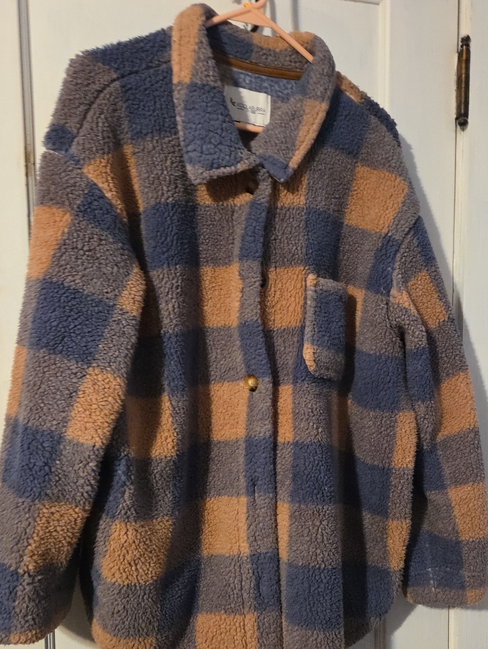 Koolaburra Blue & Tan Plaid Teddy Jacket